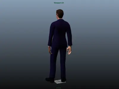 Airhostess male - Animated Low-poly 3D model