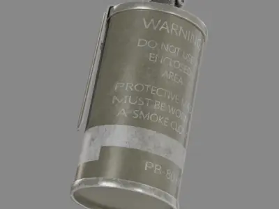  Grenade M18 Colored Smoke low-poly 3d model Low-poly 3D model