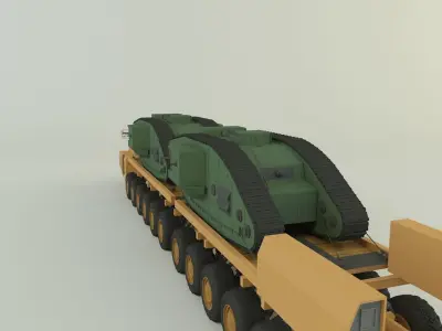 Maz-7907- Mark V tank military vehicle 3D model