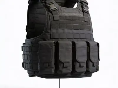 Tactical Ballistic Body Armor Vest 3D Model Low-poly 3D model
