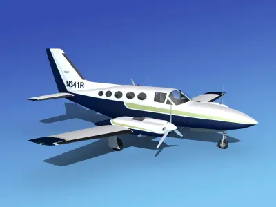 Cessna 414A Chancellor V03 3D model