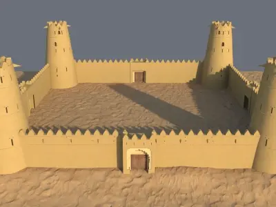 Arab Fort Low-poly 3D model