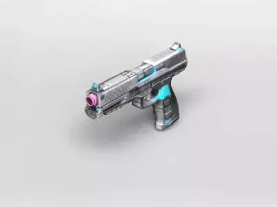 Futuristic Tactical Handgun 3D Model 3D model