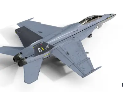 F-18F Super Hornet Low-poly 3D model