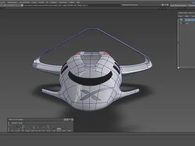 Sci-fi Spaceship civil trasport Low-poly 3D model