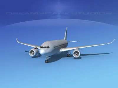 Airbus A350-800 Bare Metal 3D model