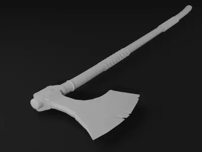 Viking axe 7 Low-poly 3D model