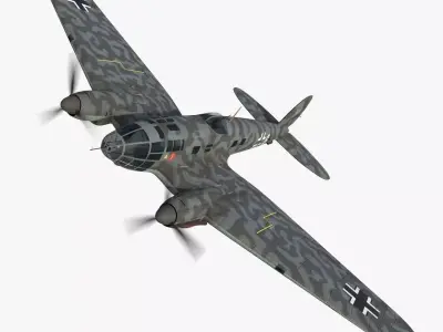 Heinkel He 111 5J-GH Low-poly 3D model