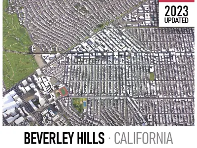 Beverley Hills - 3D City Low-poly 3D model