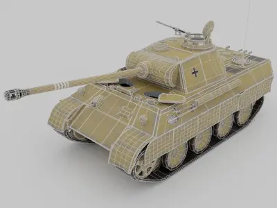 Panther Ausf A Medium Tank Low-poly 3D model