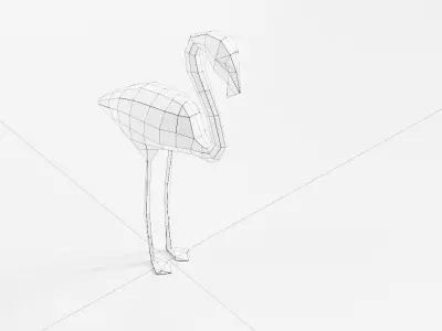 Flamingo 3d model polygonal Low-poly 3D model