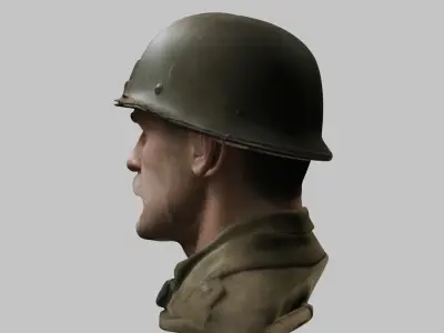 WWII US Soldier 3D Model - High Quality Character for Games Low-poly 3D model