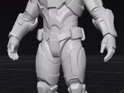 Futuristic Sci-Fi Space Marine 3D Model Full Body OBJ STL GLB 3D model