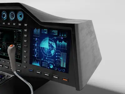 Aircraft cockpit control panel 3D model