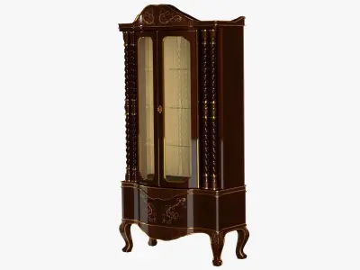 Classic Glass Cabinet 0001 Free 3D model