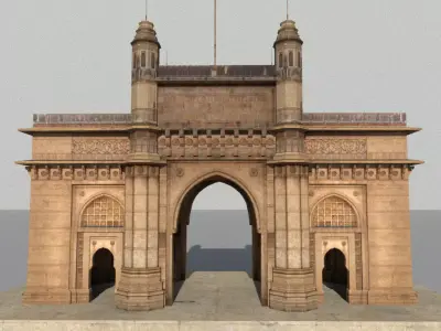 Gateway of India Low Poly 3D Model Optimized Low-poly 3D model