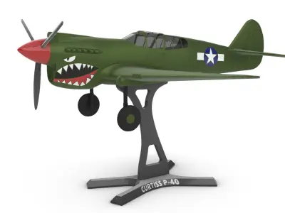 Curtiss P-40 3D print model