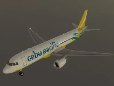 Cebu Air airbus a320-214 low poly 3D Model Low-poly 3D model