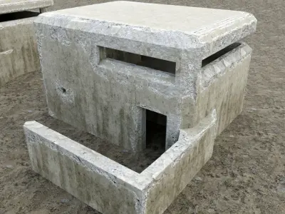 War Bunkers Low-poly 3D model