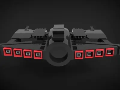 Spaceship 01 Low-poly 3D model