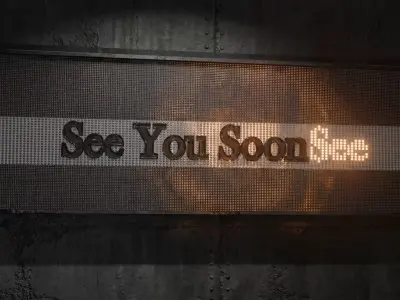 Cinematic LED Message Display Strip Low-poly 3D model