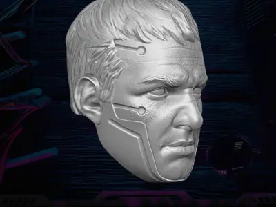 Cyber Punk head 3D printable File For Action Figures 3D print model