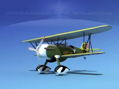 Curtiss P-6E Hawk V03 3D model