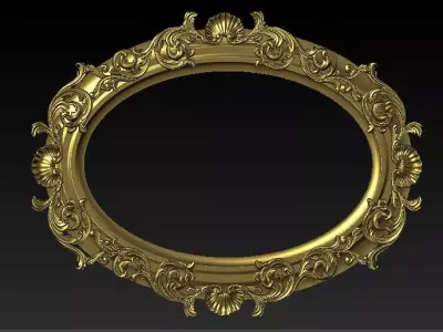 Classic mirror frame inlaid wood  interior luxurious 3D model A2 3D model