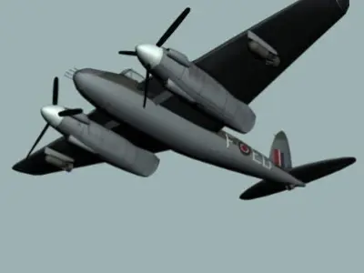 RAF WWII Mosquito FB-VI  fighter bomber  3D model