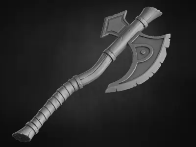 Stylized battle axe 3D model