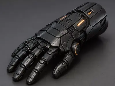 Futuristic Mechanical Gauntlet  Cyberpunk Arm Armor 3D print model