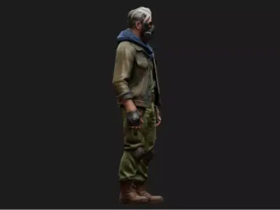 Cyberpunk Wasteland Rogue Low-poly 3D model