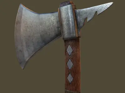 Tomahawk Axe Low-poly 3D model