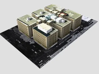 ANZAC Square Low-poly 3D model