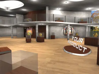 3D Museum Showroom Kit Low-poly 3D model