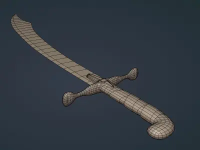 Persian Scimitar Low-poly 3D model