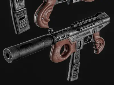 Agram 2000 SMG Low-poly 3D model