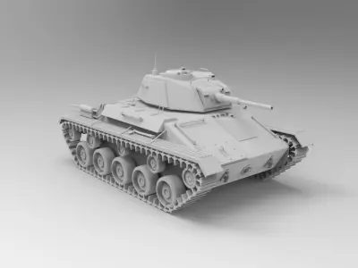 Ww2 old T80 Soviet Union 1943 Light Tank military tank 3D model