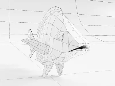 Humpback red snapper fish 3d model  Low-poly 3D model