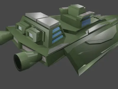 Destroyer futuristic military vehicle Free low-poly 3D model