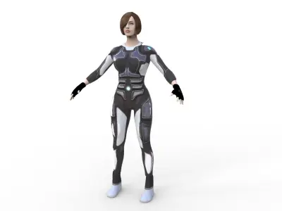 Sci Fi Woman Low-poly 3D model