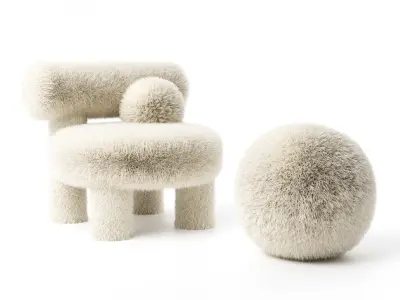 Noom Low Chair CS1 Fluffy Edition Free 3D model