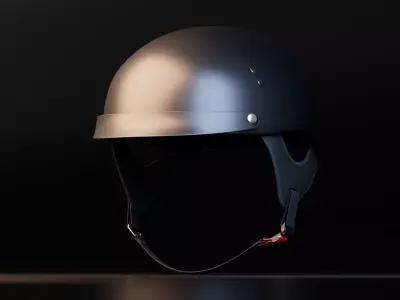 Motorcycle Half Helmet Free 3D model