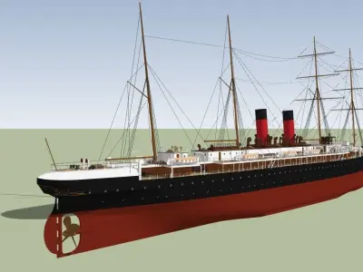 SS La Bourgogne Low-poly 3D model