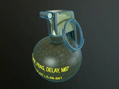 M-67 Hand Grenade Low-poly 3D model