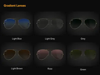 Ray-Ban Aviator sunglasses 3D model 3D model