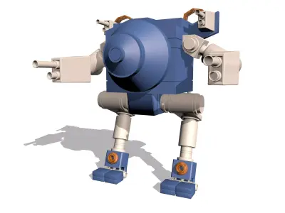 Blue and White Robot 3D model