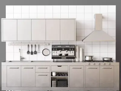 Coffee Shop Kitchen 3D model