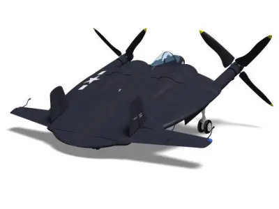 XF5U flying pancake 3D model