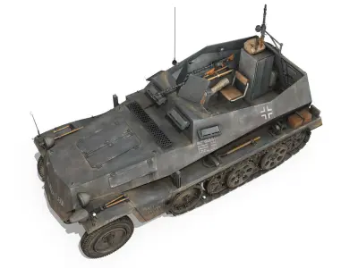 SD KFZ 250 - Half-track troop carrier 3D model